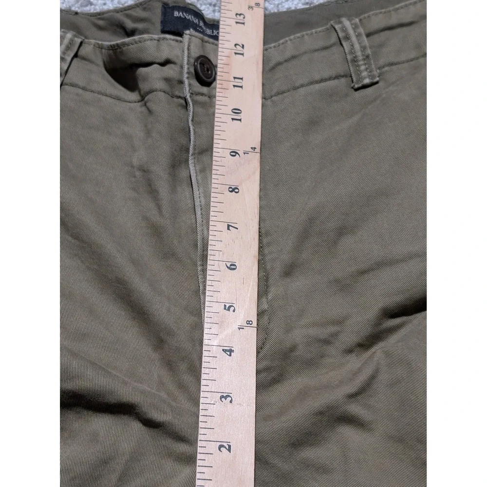 Banana Republic Mens Relaxed Fit Cargo‎ Pants Olive Green Cotton Twill 36x27